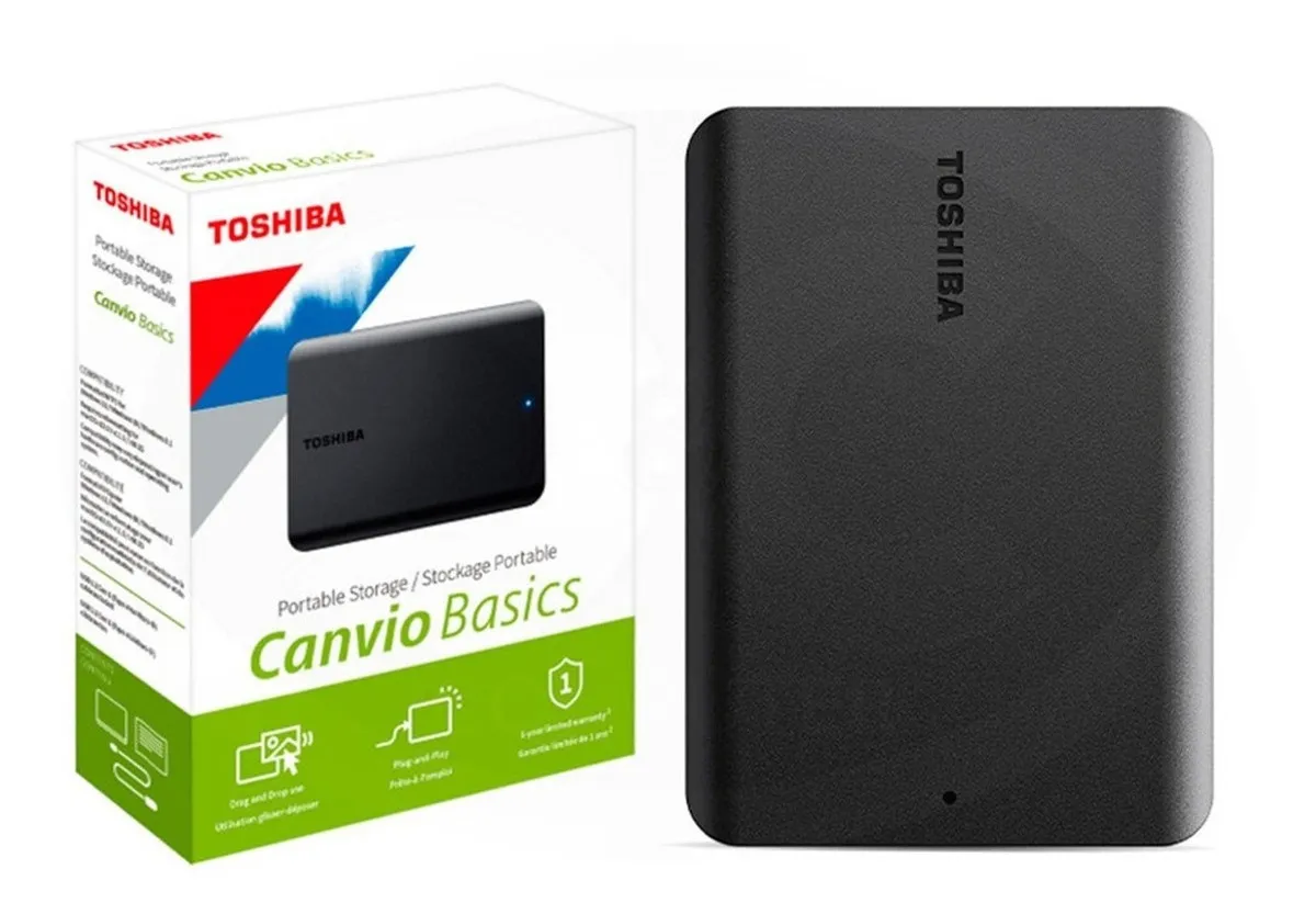 HD Externo Toshiba Disco rígido externo Portátil USB 3.0 Toshiba Canvio Basics HDTB510XK3AA 1TB
